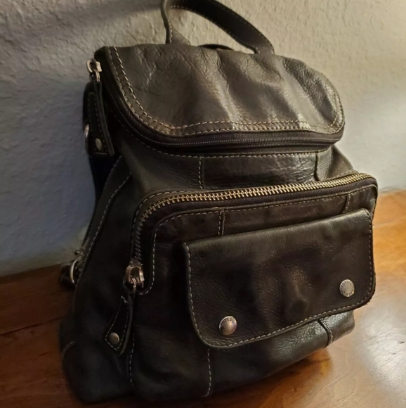 VTG Fossil Pebbled Leather Convertible Backpack - Picture 2 of 10
